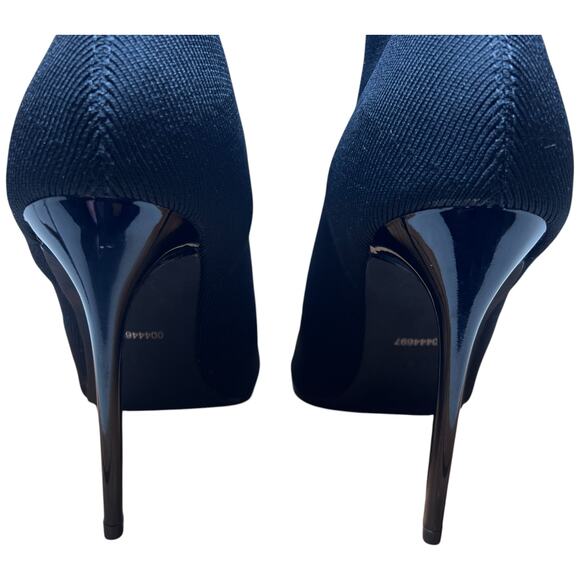 OLIVIA FERGUSON Women's Size 9 Black Heeled Knit Boots Mid Calf Pointed Toe - Picture 8 of 12